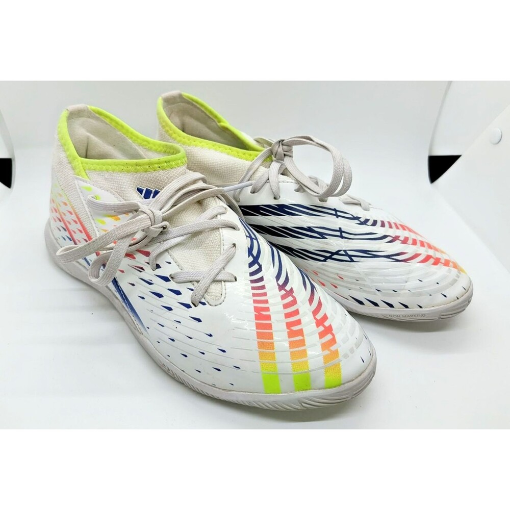 Adidas Sz 5 Predator Edge 3 White/Multi Indoor Men's Soccer Shoes Color